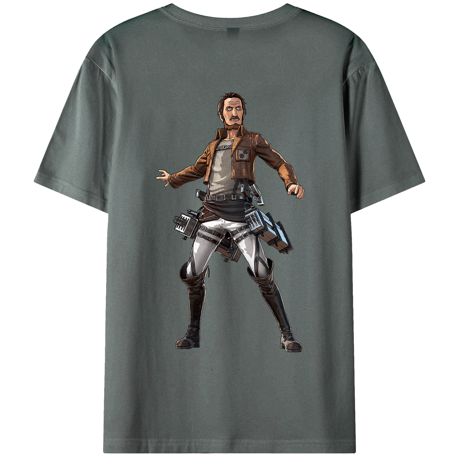 （画像用） 進撃の巨人 Attack on Titan 綿100％ メンズ半袖Tシャツ（バックプリント） 通気性